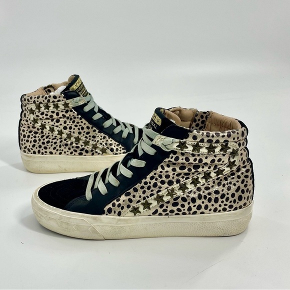 Vintage Havana revenge 8 Black Gold‎ leopard high top fashion sneakers GGDB - Picture 1 of 10
